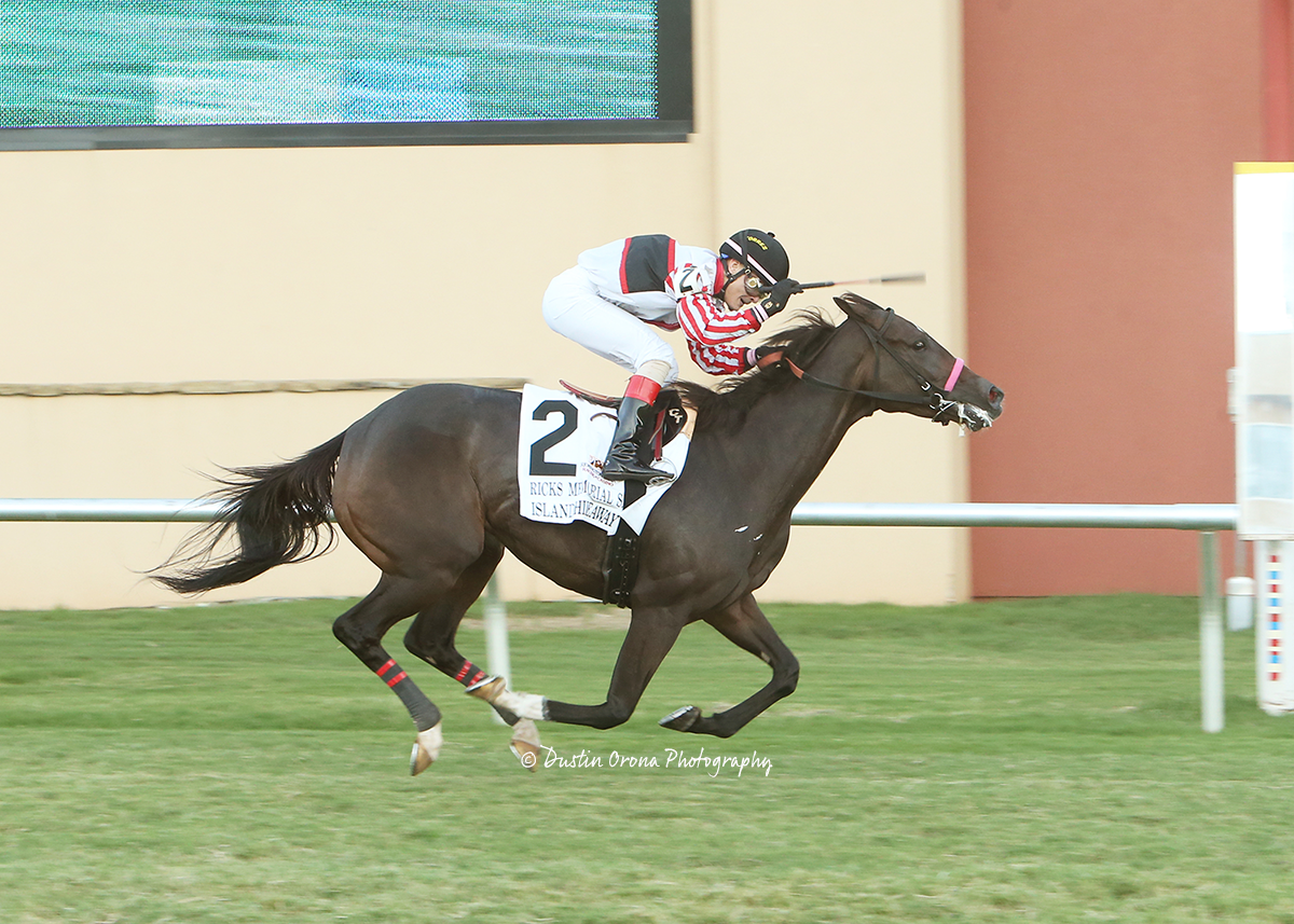 ISLAND HIDEAWAY GIVES NAMY and BROBERG FIRST OF TWO STAKES WINS ON OKLAHOMA DERBY DAY IN RICKS MEMORIAL
