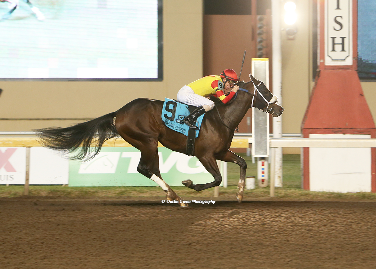GHOST HERO BREAKS HIS MAIDEN IN OKLAHOMA CLASSICS JUVENILE, WINNING FOR FIRST TIME WHEN LIGHTS SHINE BRIGHTEST