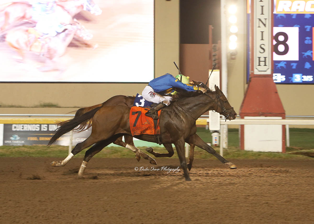 PALUXY, AT 24-1 ODDS, PULLS OFF HUGE UPSET OF FORMER OKLAHOMA DERBY WINNER, WARRANT, IN $100,600 GOVERNOR’S CUP STAKES
