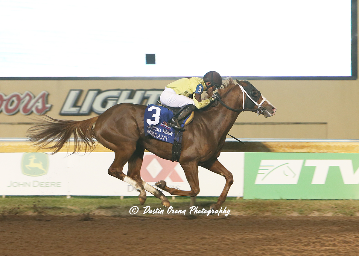 WARRANT, 2021 OKLAHOMA DERBY WINNER, RETURNS TO REMINGTON PARK FOR TRAINER BRAD COX IN OPENING NIGHT STAKES – GOVERNOR’S CUP