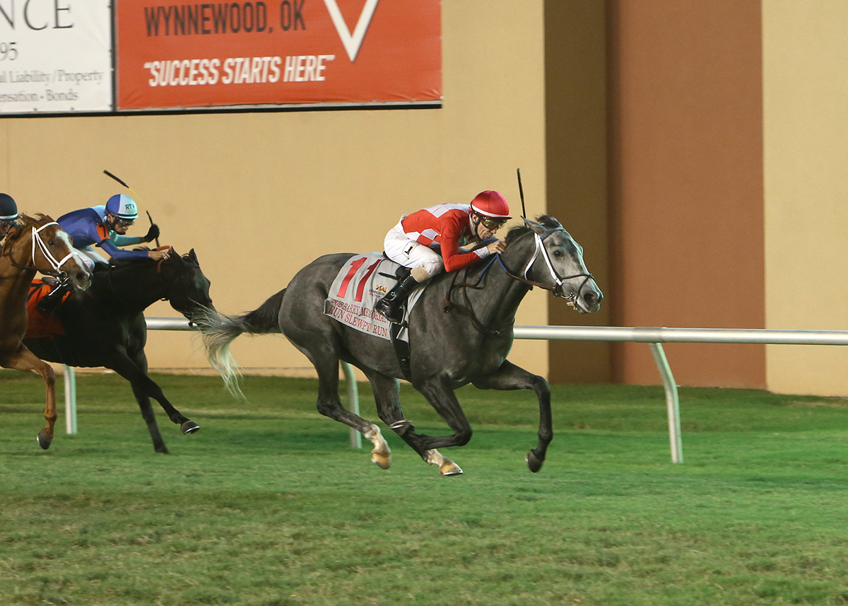 RUN SLEWPY RUN IS FIRST HORSE TO WIN BOB BARRY MEMORIAL STAKES FOR THIRD TIME