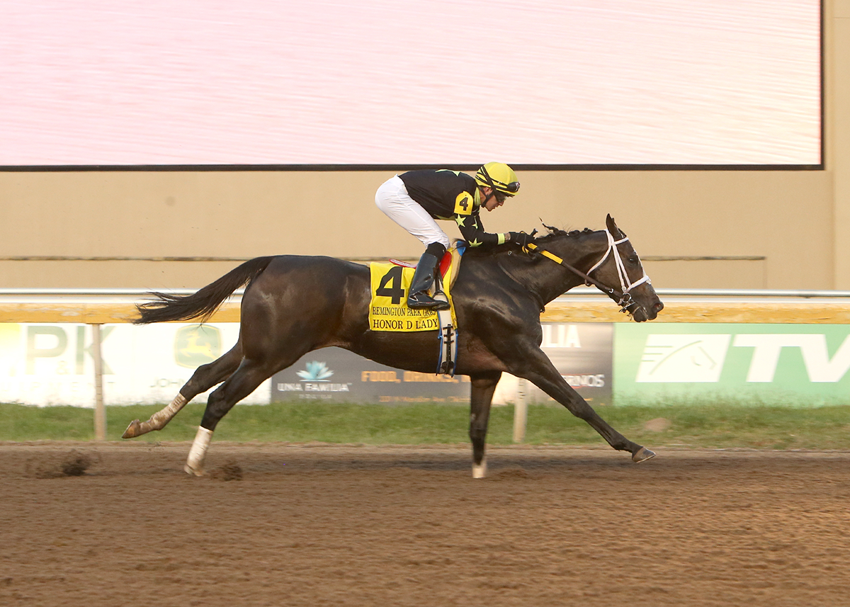 HONOR D LADY WINS STRETCH BATTLE TO TAKE GRADE 3 REMINGTON PARK OAKS