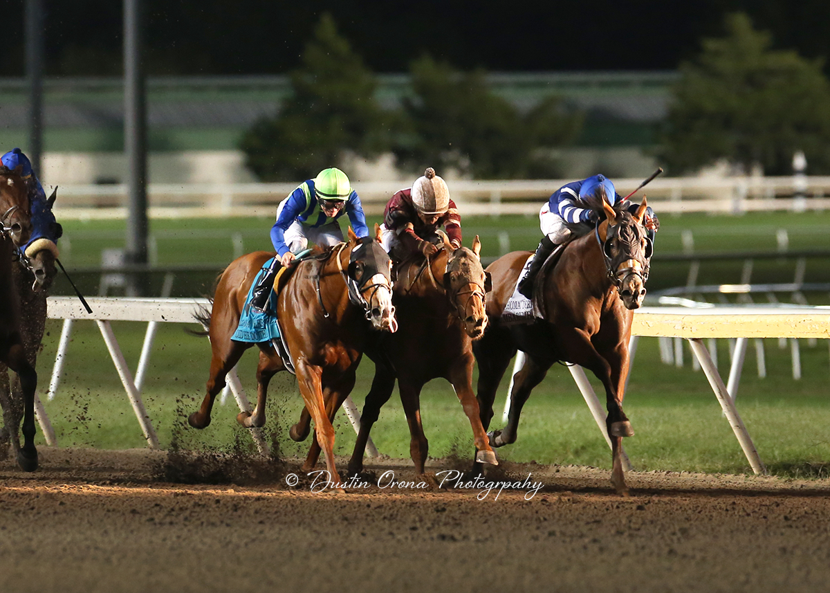 HOW DID HE DO THAT, AT 44-1 ODDS, WINS GRADE 3 OKLAHOMA DERBY AS TOP THREE HORSES WERE NOSES APART
