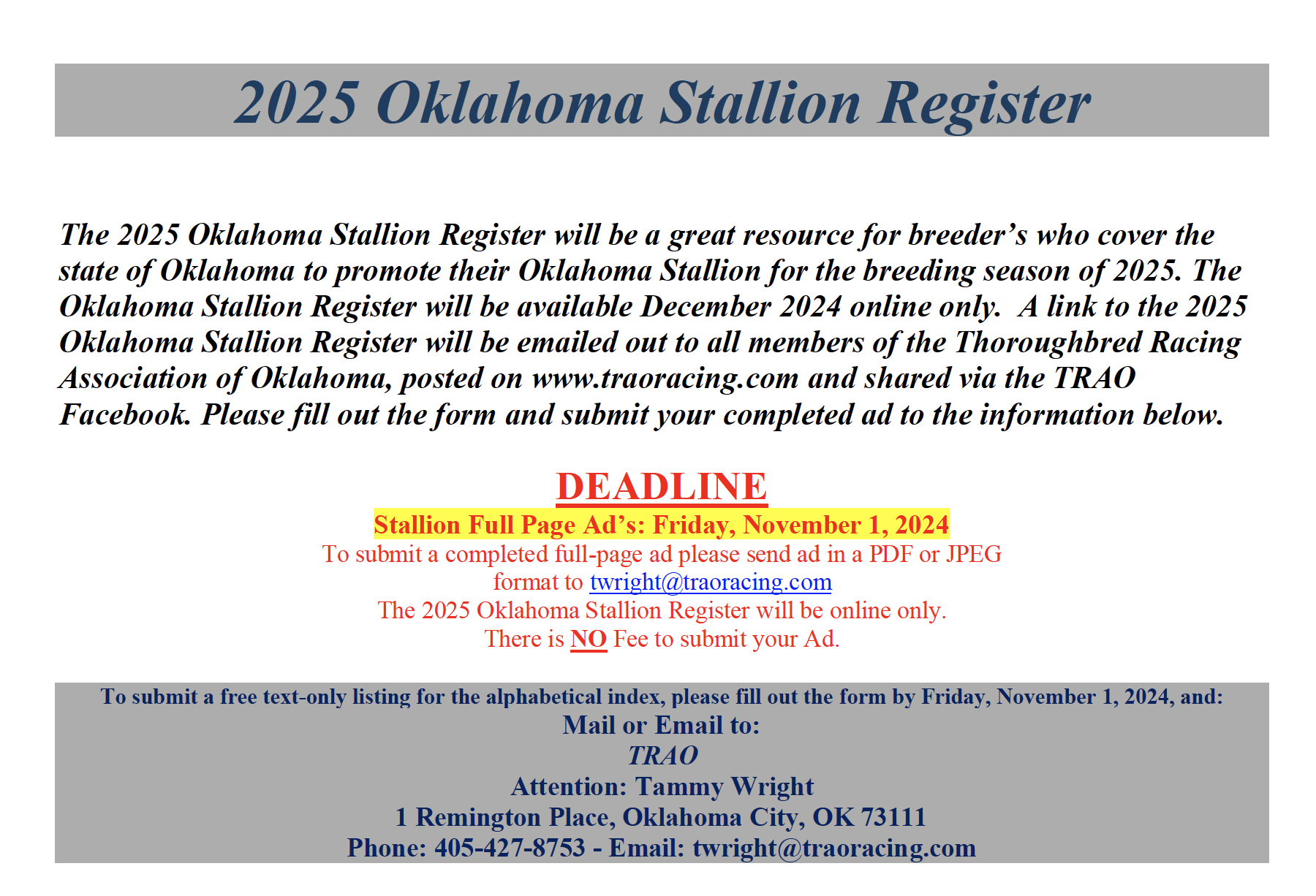 2025 American Racehorse Stallion Register