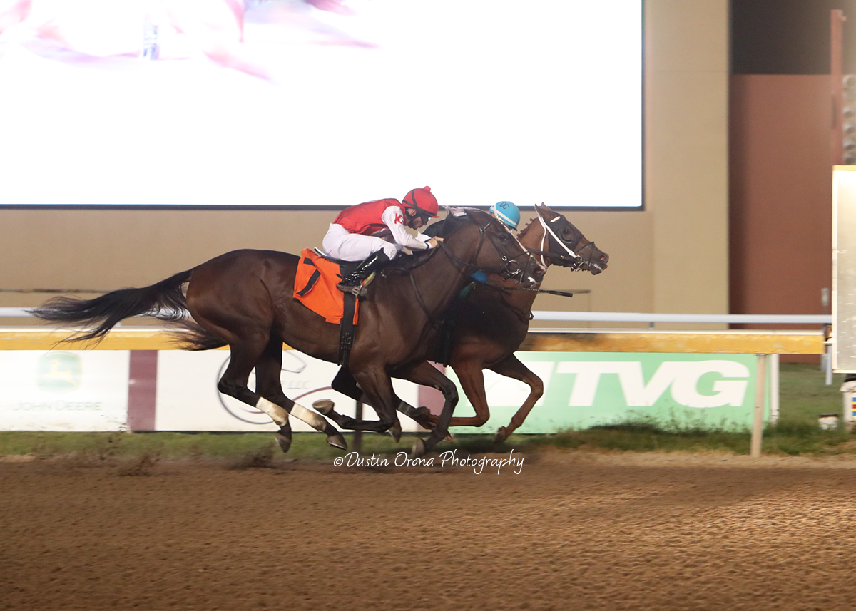 POPPERINA WINS FEATURED ALLOWANCE IN SECOND TRY OF REMINGTON MEET AS JOCKEY DAVID CABRERA TRIPLES