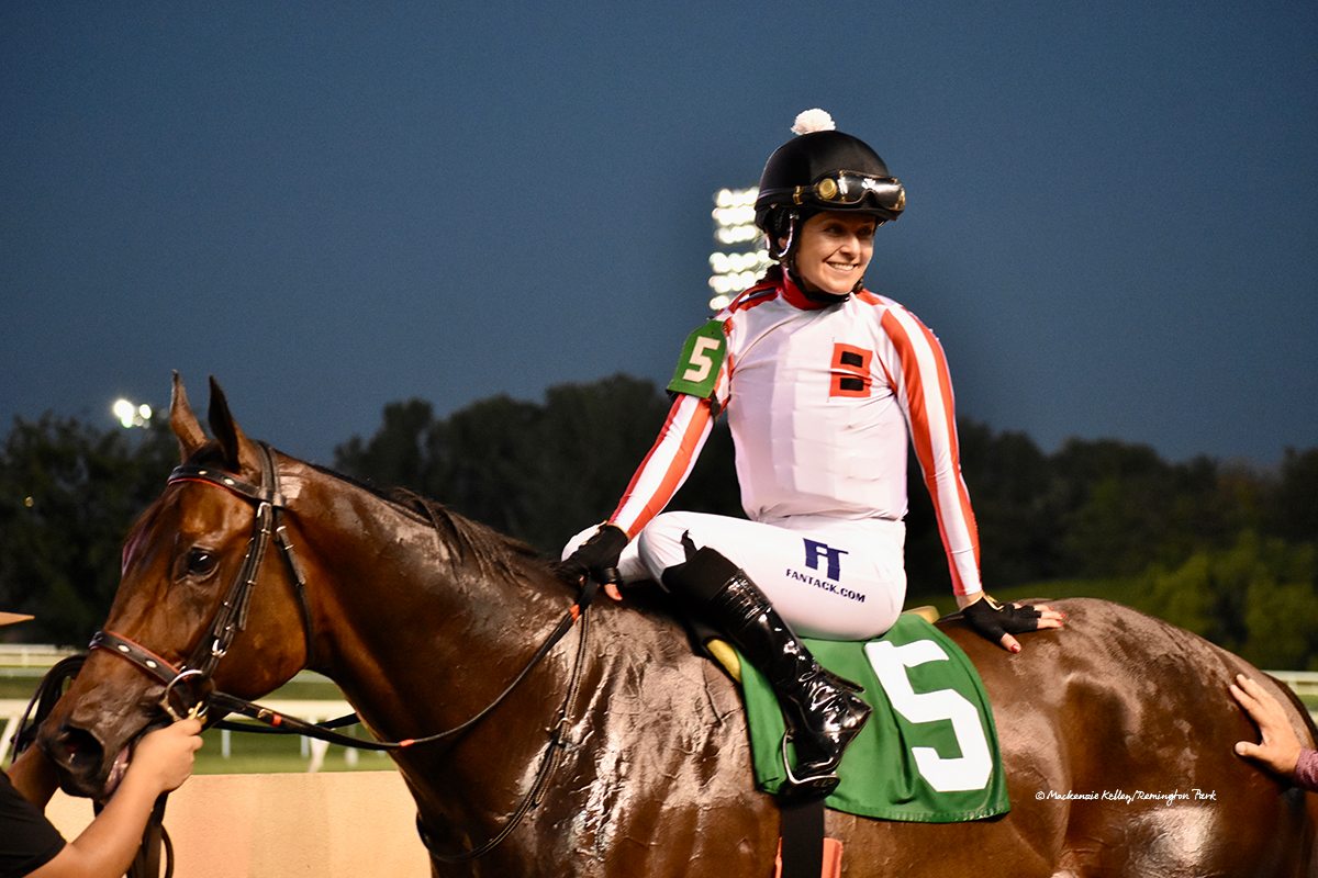 JOCKEY SOFIA BARANDELA THRILLED TO BE BACK AT REMINGTON PARK, WINNING WAYS