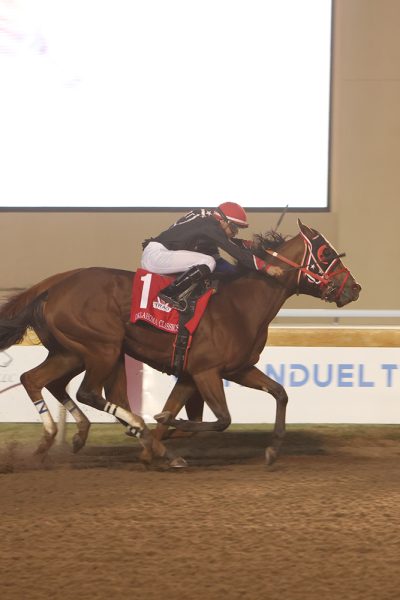 OKLAHOMA HORSE RACING HALL OF FAMER C.R. TROUT WORKS MULTIPLE STAKES WINNER LETTA’S LEGACY AT REMINGTON PARK