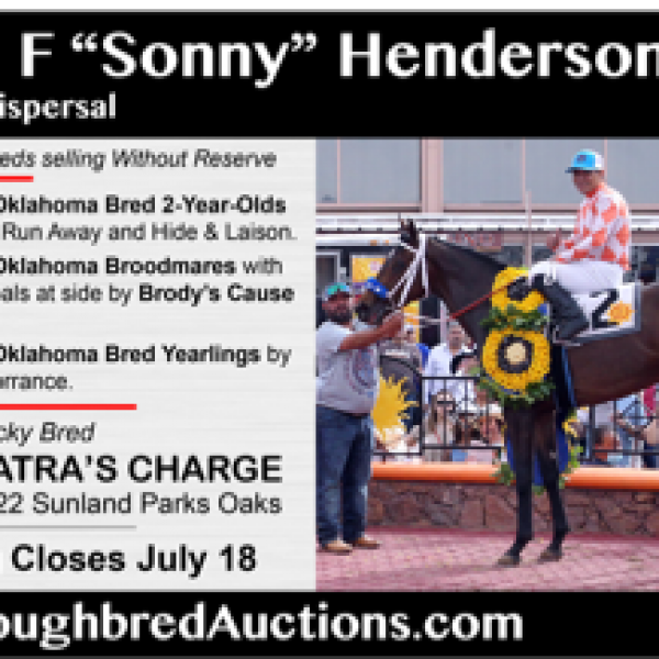Sam F “Sonny” Henderson Thoroughbred Horse Dispersal